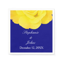 Yellow Rose Navy Blue Floral Wedding Cool Unique