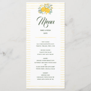 Yellow Rose of Texas - Gingham State Wedding Menu