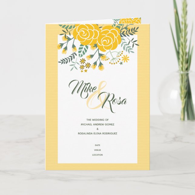 Yellow Rose of Texas - Gingham State Wedding Program (Front)