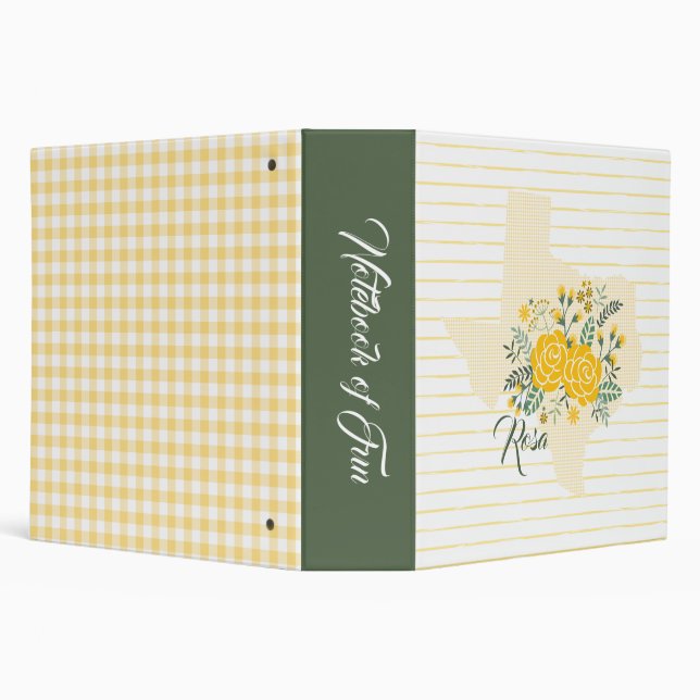 Yellow Rose of Texas - Gingham State with Roses Binder (Background)