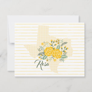 Yellow Rose of Texas - Gingham State with Roses Card