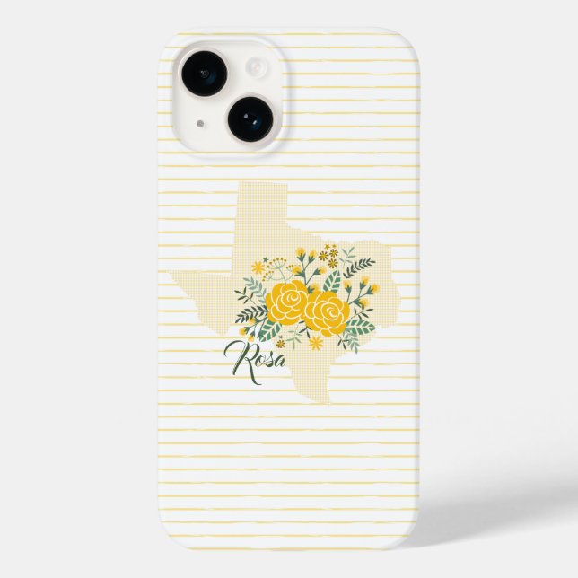 Yellow Rose of Texas - Gingham State with Roses Case-Mate iPhone Case (Back)