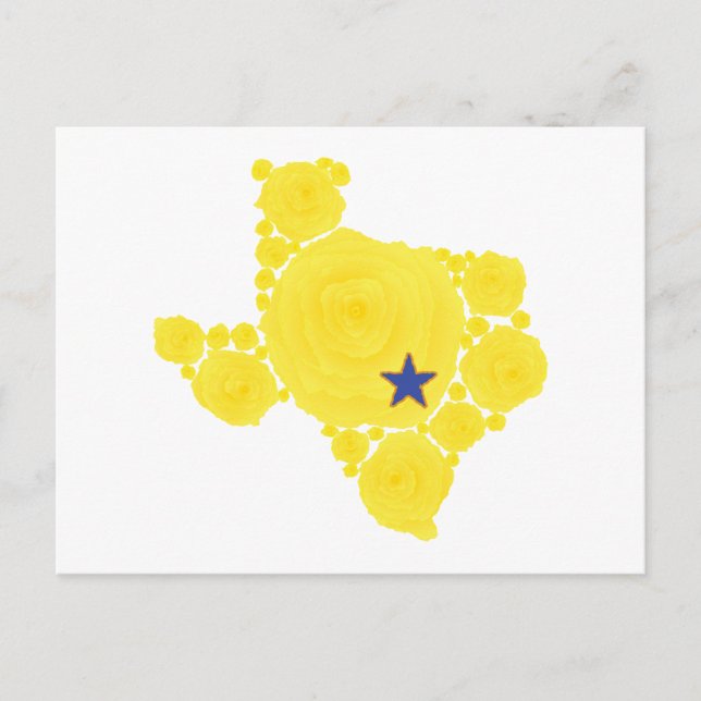 Yellow Rose of TX blue star Postcard (Front)