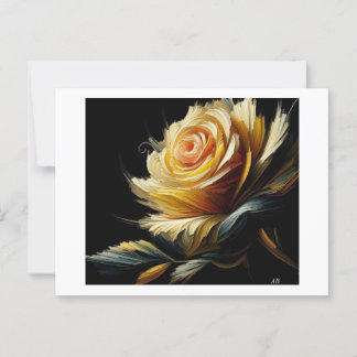 Yellow Rose on Black,  Postcard