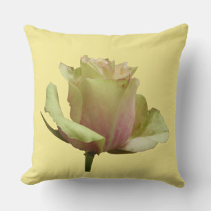 Yellow Rose on Cust. Background Colour Throw Pillo Pillow