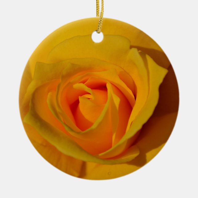 Yellow Rose, orange rose, romantic rose  Ceramic Ornament (Front)