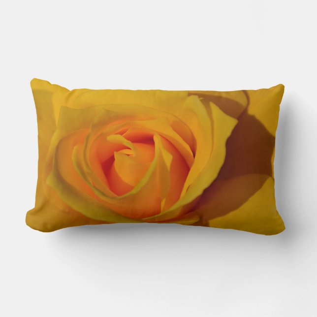 Yellow Rose orange rose romantic rose Lumbar Pillow (Front)