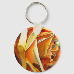 Yellow Rose original watercolor art flower Keychain