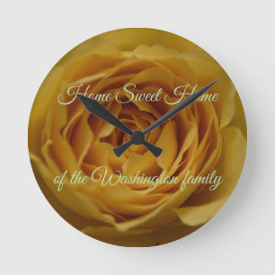 Yellow Rose Personalizable Wall Clock