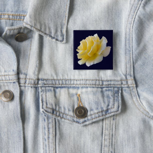 Yellow rose petals 2 inch square button