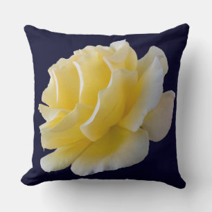 Yellow rose petals throw pillow