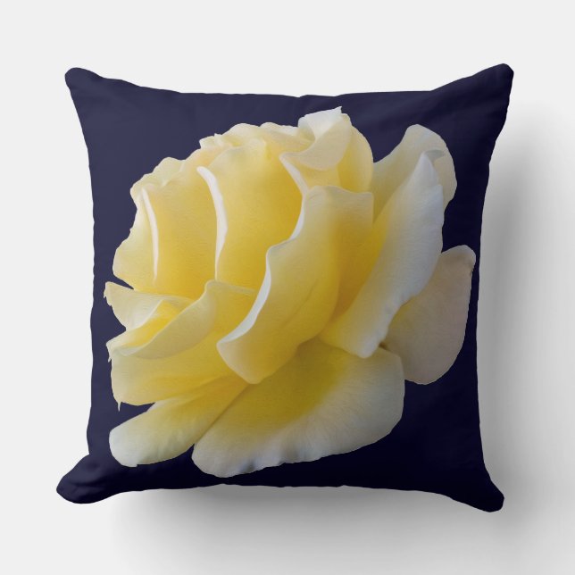 Yellow rose petals throw pillow (Front)