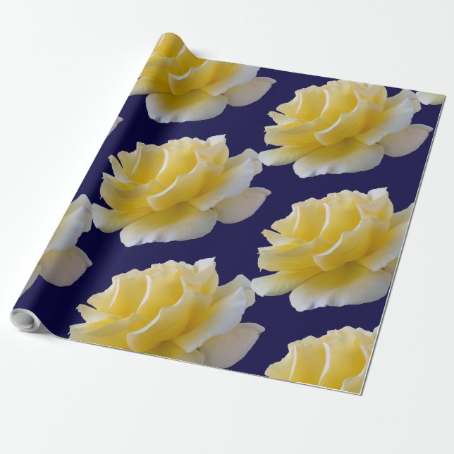 Yellow rose petals wrapping paper (Unrolled)