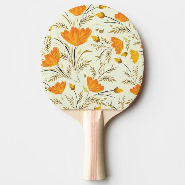 Yellow rose ping pong paddle (Front)