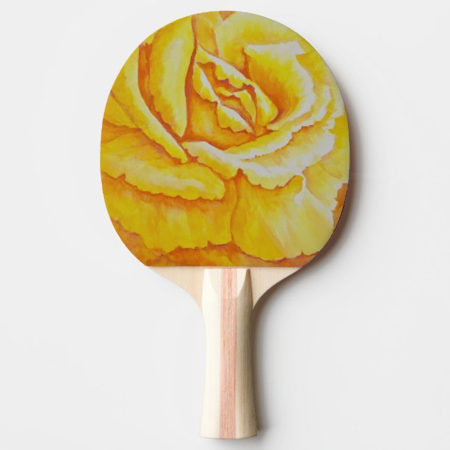 Yellow Rose Ping Pong Paddle (Front)