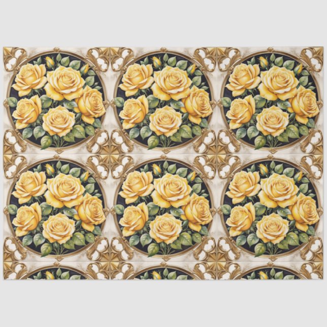 Yellow Rose Popular Beautiful Collection Tissue Paper (Front)