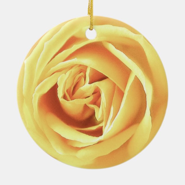 Yellow rose print ceramic ornament (Back)