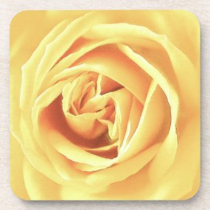 Yellow rose print coaster