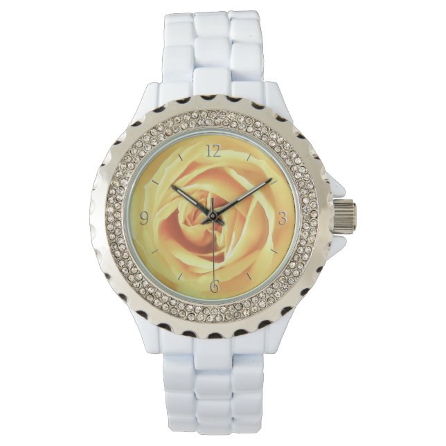 Yellow rose print watch (Front)