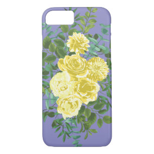 Yellow Rose & Purple Periwinkle Wedding Case-Mate iPhone Case