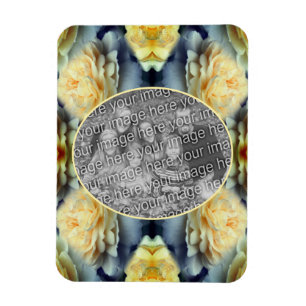 Yellow Rose Raindrops Frame Create Your Own Photo Magnet