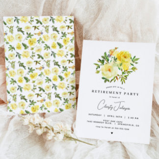 Yellow Rose Retirement Party Invitation