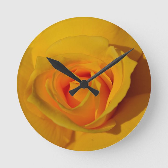Yellow Rose Round Clock (Front)