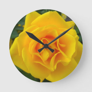 Yellow Rose Round Clock