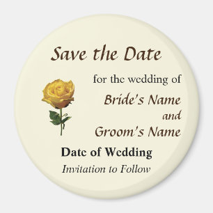Yellow Rose Save the Date Magnet