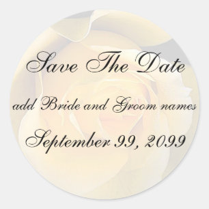 Yellow Rose Save The Date Reminder Stickers