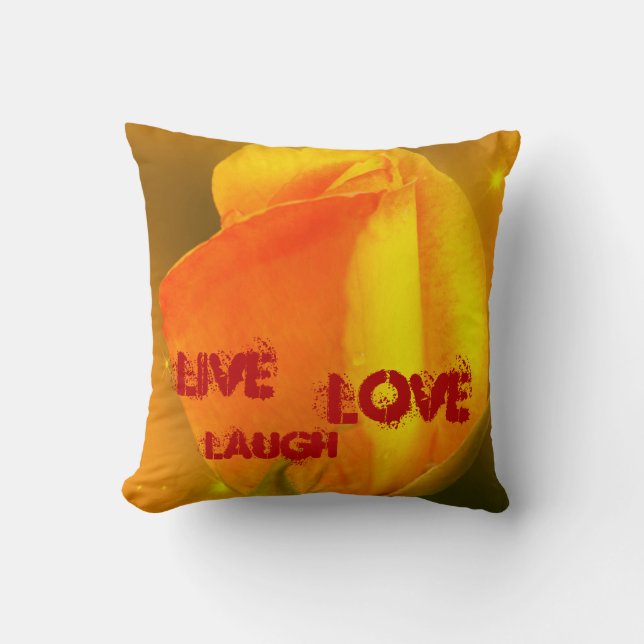 Yellow Rose Shine Throw Pillow (Front)