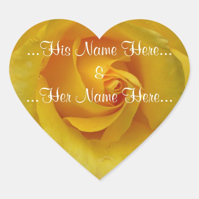 Yellow Rose Sticker Romantic Rose Wedding Sticker (Front)