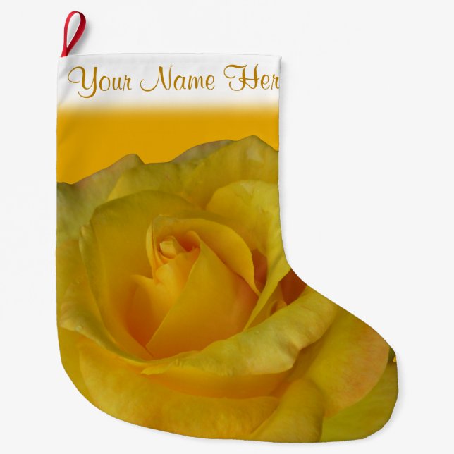 Yellow Rose Stocking Rose Christmas Stocking Custo (Front)