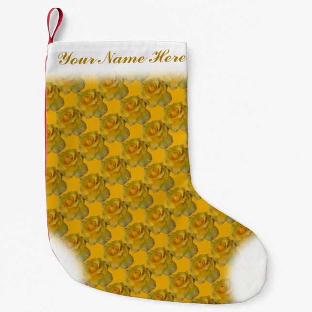 Yellow Rose Stocking Rose Christmas Stocking Custo (Front)