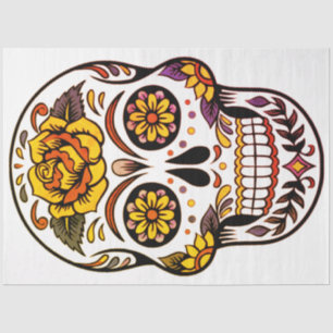 Yellow Rose Sugar Skull Tissue Paper