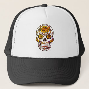 Yellow Rose Sugar Skull Trucker Hat