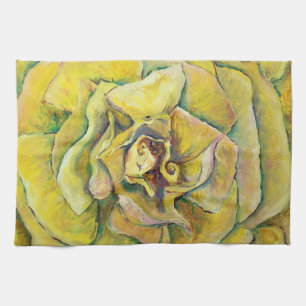 Yellow Rose Swirl Kitchen Towels