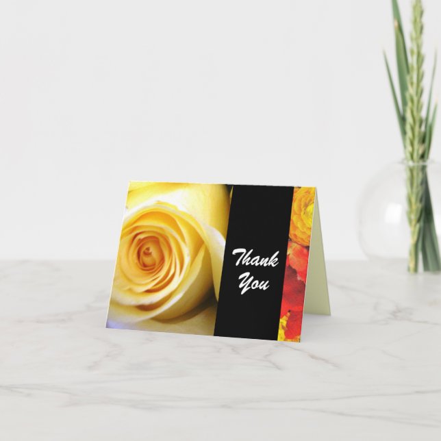 Yellow Rose Thank You Card (Front)