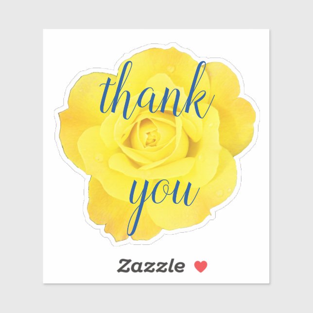 Yellow Rose Thank You Floral Weddings Birthdays (Sheet)