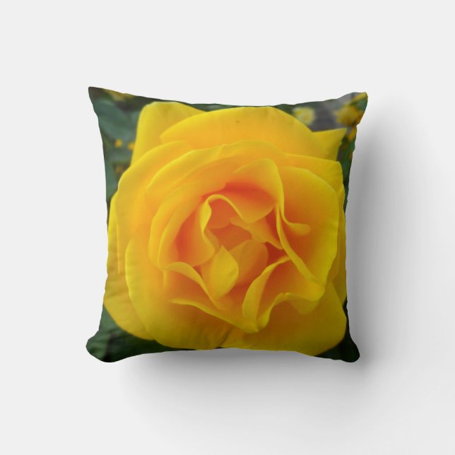 Yellow Rose Throw Pillow (Front)