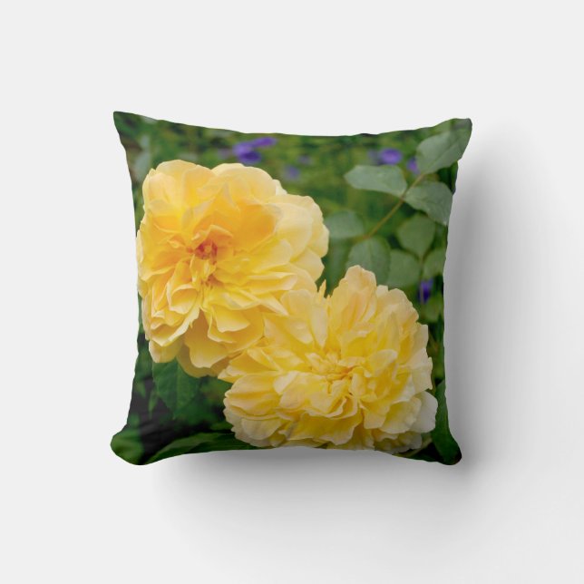 Yellow Rose Throw Pillow (Front)
