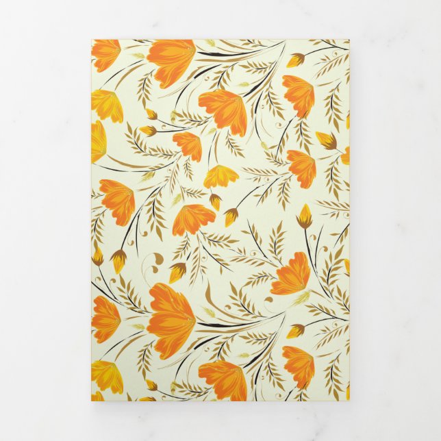 Yellow rose Tri-Fold invitation (Cover)