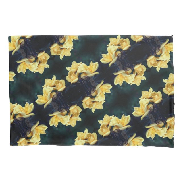 Yellow Rose Trio Abstract Pattern Pillowcase (Front)