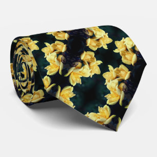Yellow Rose Trio Abstract Pattern     Tie
