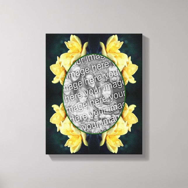 Yellow Rose Trio Frame Create Your Own Photo Canvas Print (Front)