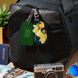 Yellow Rose Trio Personalized Luggage Tag