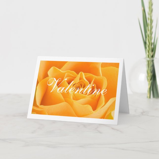 Yellow Rose Valentine Greeting Card (Front)