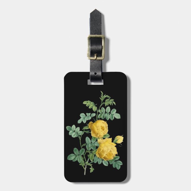 Yellow Rose vintage botanical illustration Luggage Tag (Front Vertical)