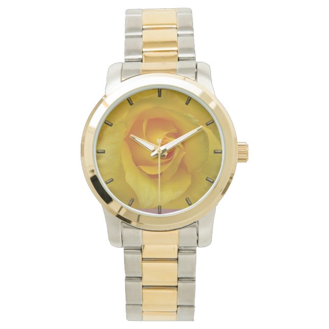 Yellow Rose Watch Romantic Rose Wrist Watches (Front)