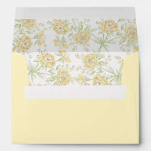 Yellow Rose Wedding Envelope
